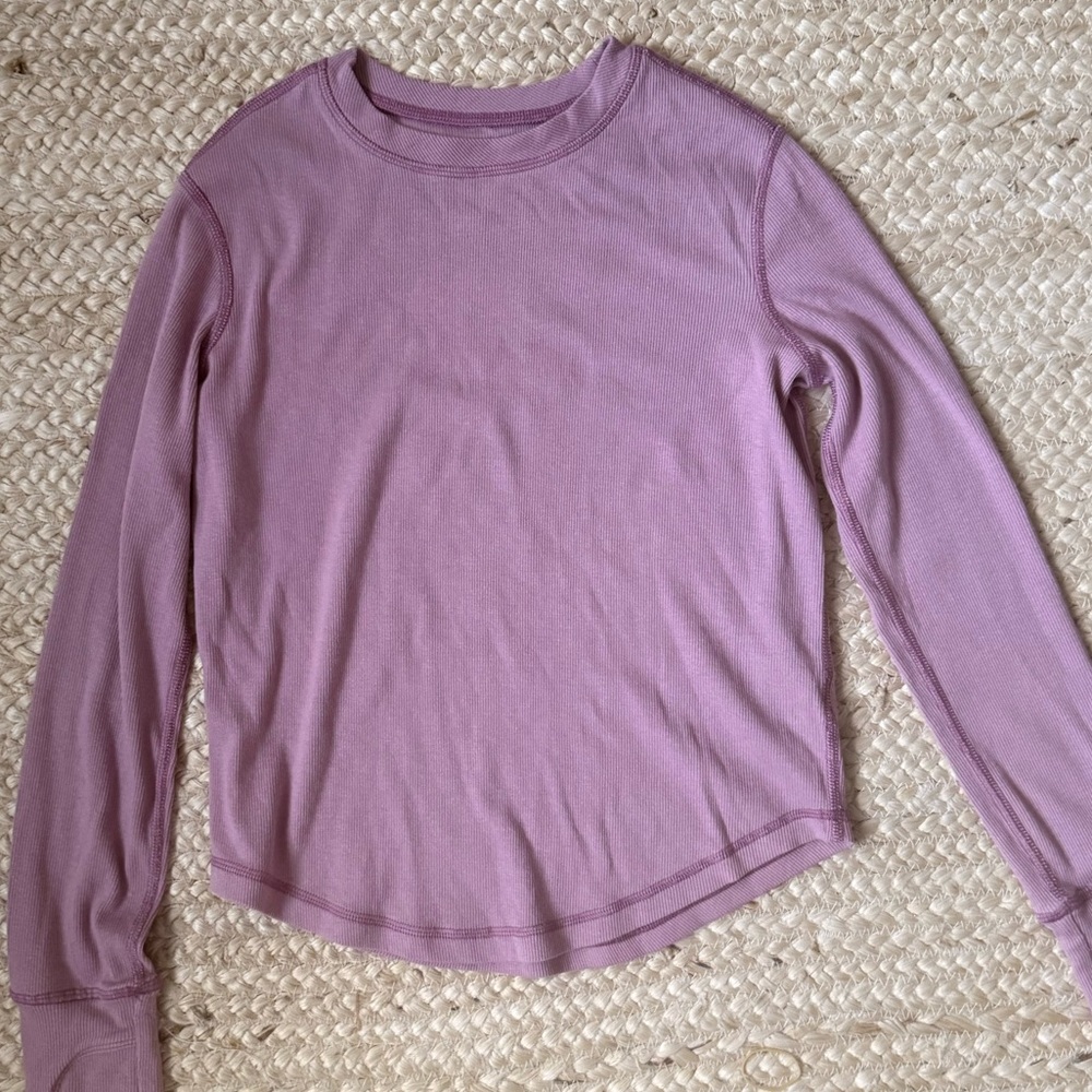 Hanna Andersson Mauve Ribbed Long Sleeve Top